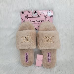 Juicy Couture Faux Fur Slides Slippers.